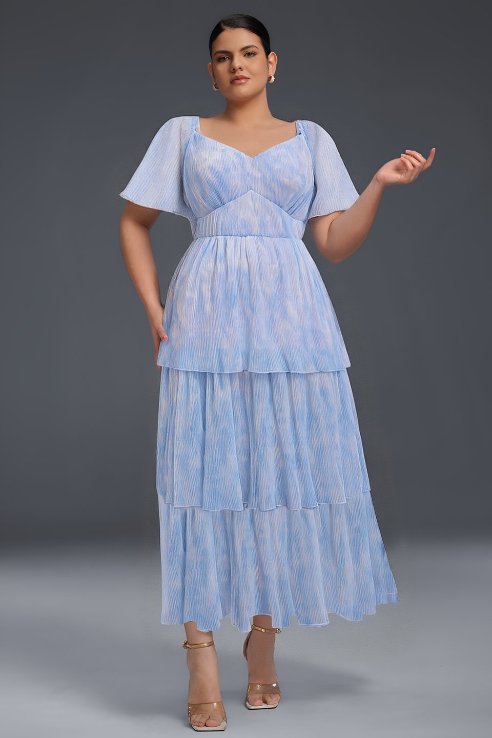 curve holiday dresses Long Sleeve Next Curve Dresses Ever-Pretty Plus Size Empire Waist A-Line  V-Neck Holiday