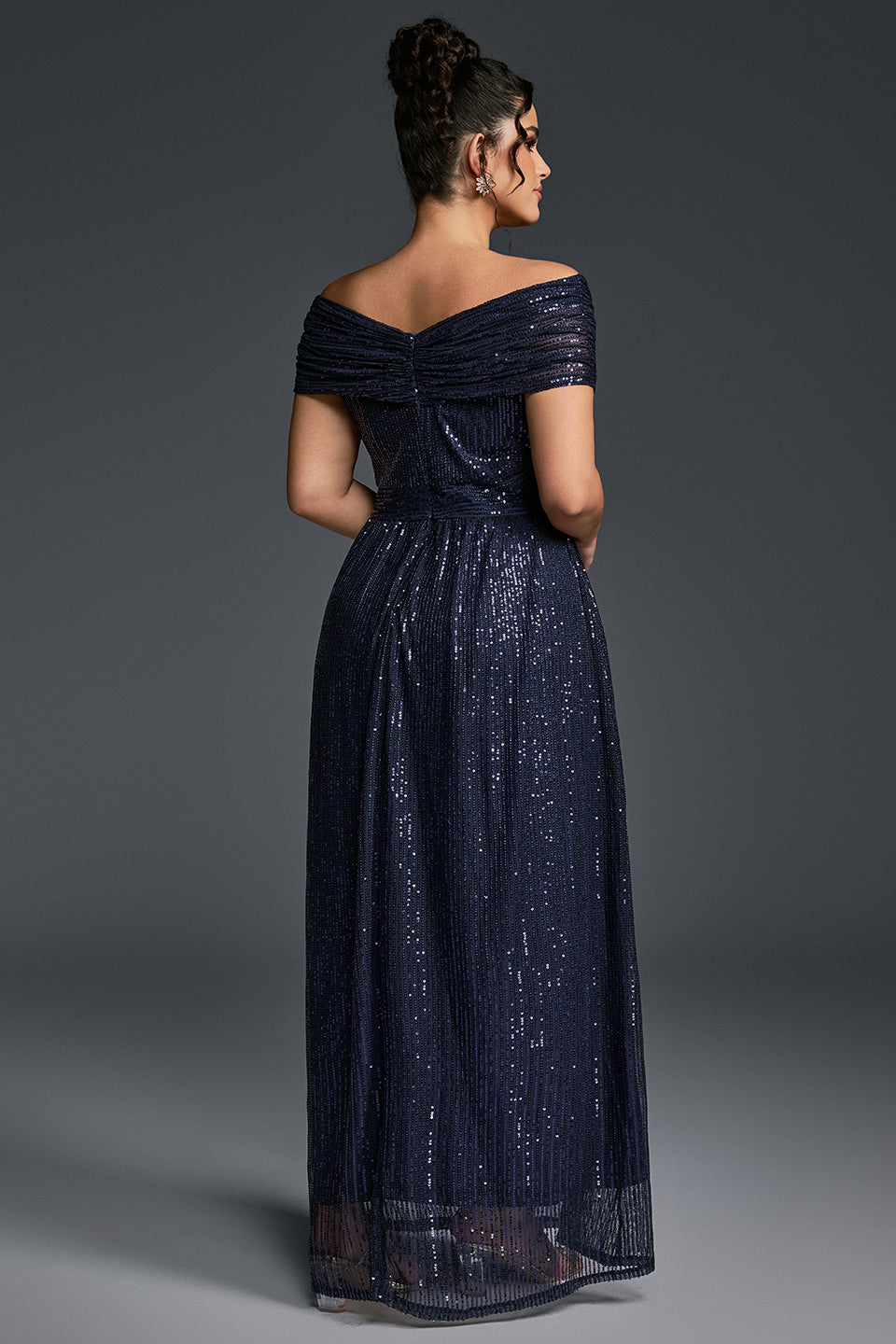 Curveins Plus Size V-Neck Sequin Maxi Dress