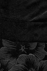 Curveins Plus Size V-Neck Long Sleeves Fitted Waist Floral Patchwork Maxi Dress