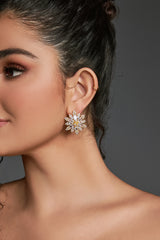 Curveins Sparkling Zircon Snowflake Earrings