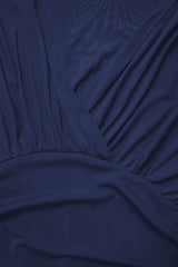 Curveins Plus Size V Neck Batwing Sleeve Cinched Waist Maxi Dress