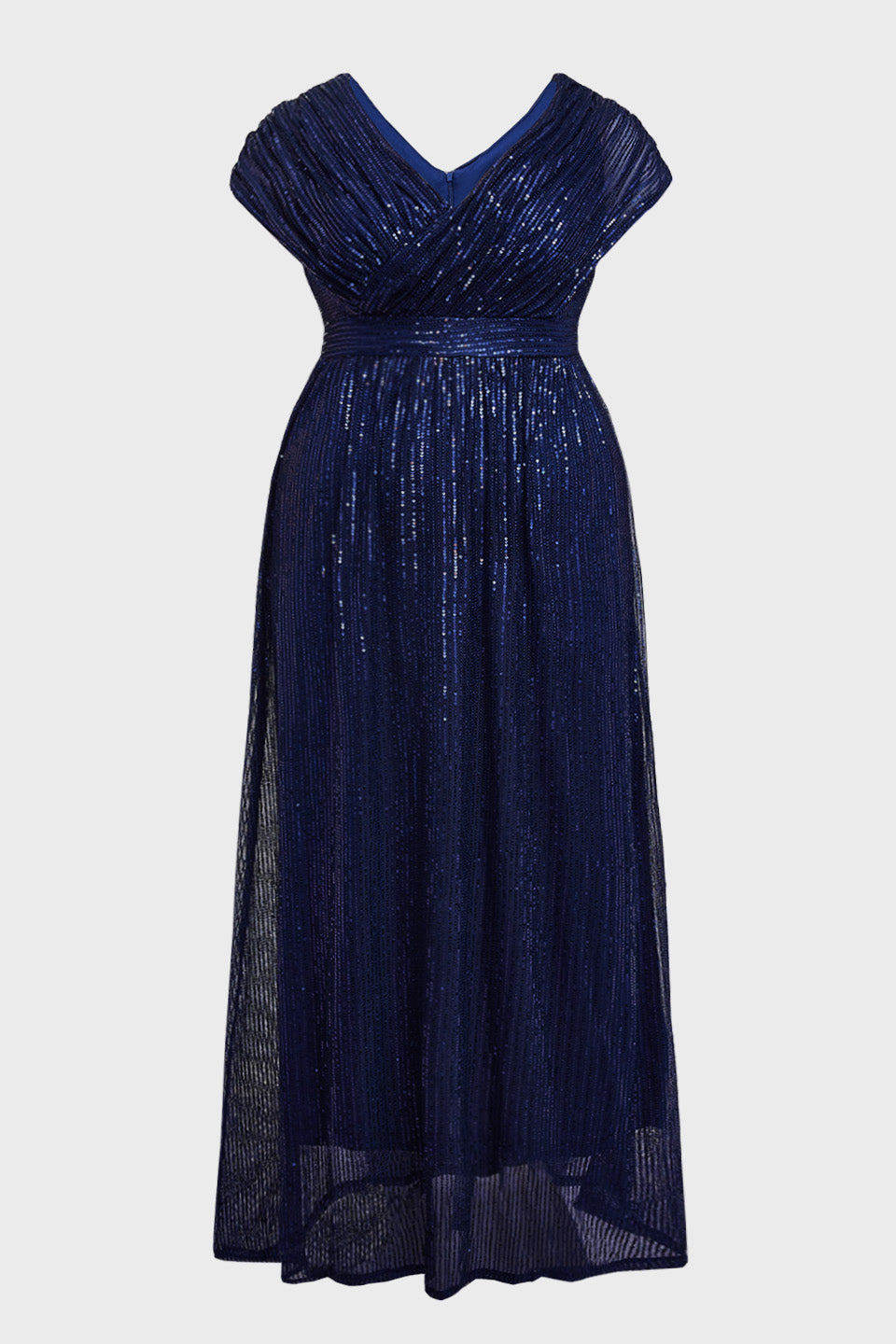 Curveins Plus Size V-Neck Sequin Maxi Dress