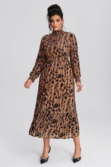 Curveins Plus Size Navy Blue Floral Velvet Maxi Dress