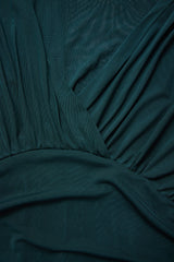Curveins Plus Size V Neck Batwing Sleeve Cinched Waist Maxi Dress
