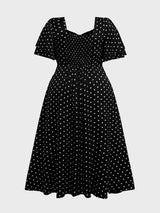 Curveins Plus Size V-Neck Double-Layered Ruffle Sleeve Maxi Dress