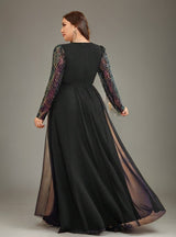 Curveins Plus Size V-Neck Sequin Bodycon Maxi Dress