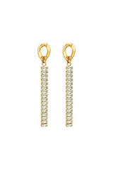 Curveins Linear Gem Drop Gold Earrings
