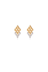 Curveinse Geometric Rhinestone Diamond Shape Statement Earrings