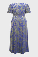 Curveins Plus Size V-Neck Velvet Plain Maxi Dress