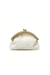 Curveins Elegant Chic Pearl Metal Dumpling Shell Evening Clutch Crossbody Bag