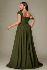 Curveins Plus Size Asymmetric One-Shoulder Sequin Side-Slit Maxi Dress
