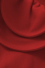 Curveins Plus Size Round-Neck Ruffled Long-Sleeve Elegant Pleated Maxi Dress