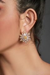 Curveins Sparkling Zircon Snowflake Earrings