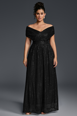 Curveins Plus Size V-Neck Sequin Maxi Dress