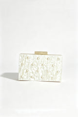Curveinse Luxury Pearl Acrylic Box Clutch Crossbody Bag