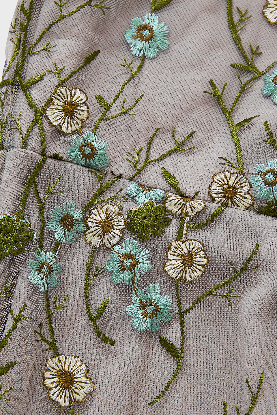 Curveins Plus Size V-Neck Ruffle Sleeve Embroidered Maxi Dress