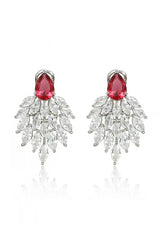 Curveins White Leaf-Shaped Zirconia Earrings