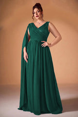 Curveins Plus Size V-Neck Backless High-Waist A-Line Sequin Maxi Dress
