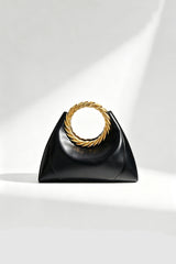 Curveinse Elegant Metal Ring Top Handle Bag