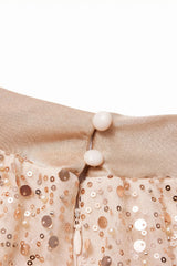 Curveins Plus Size Elegant V-Neck Sequin Panel Dress