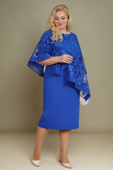 Curveins Plus Size Ruffle Sleeve Embroidered Fitted Midi Dress