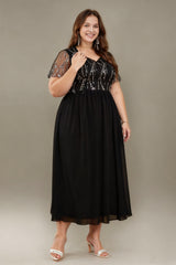 Curveins Plus Size V Neck Striped Maxi Dress With Fringe Batwing Sleeves