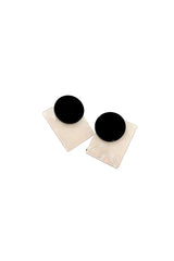 Curveinse Modern Geometric Black White Shell Pattern Earrings