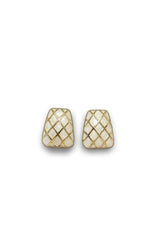 Curveins Vintage Geometric-Enamel Earring with Green Rhombus Texture