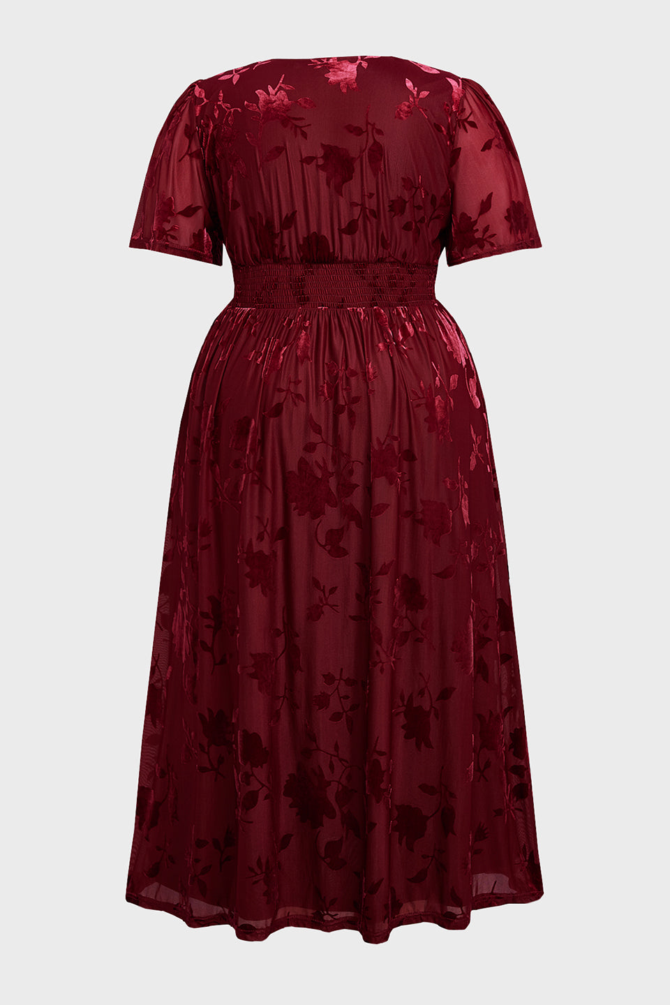 Curveins Plus Size Velvet Plain Maxi Dress