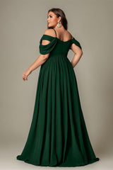 Curveins Plus Size Off-Shoulder Short Sleeve A-Line Maxi Dress