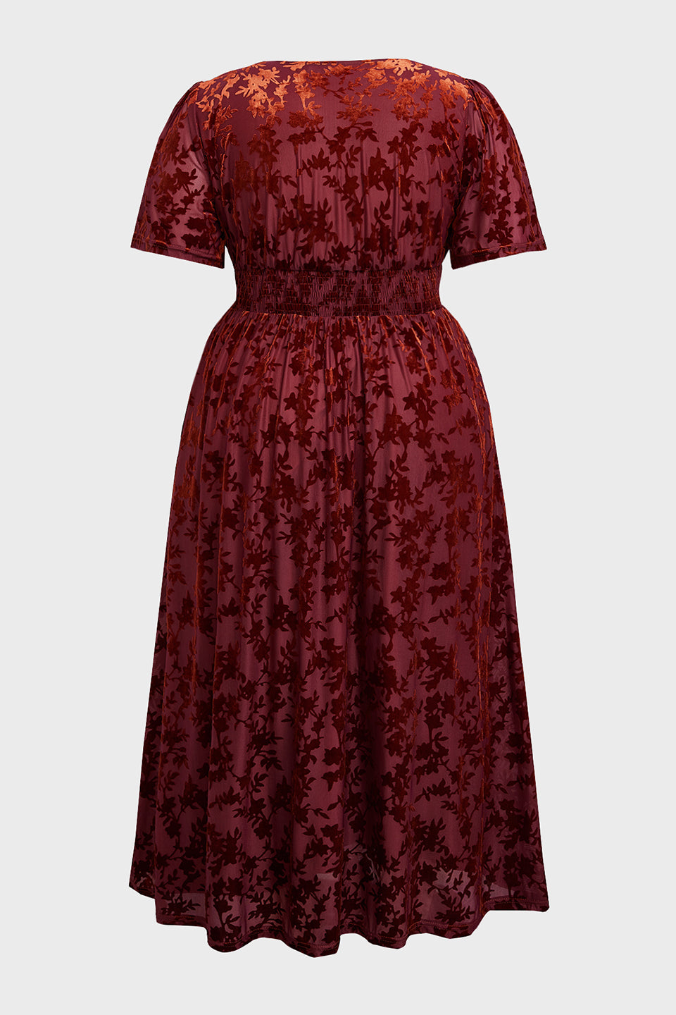 Curveins Plus Size Velvet Plain Maxi Dress