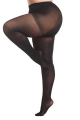 Curveins Plus Size Black Sheer Tights