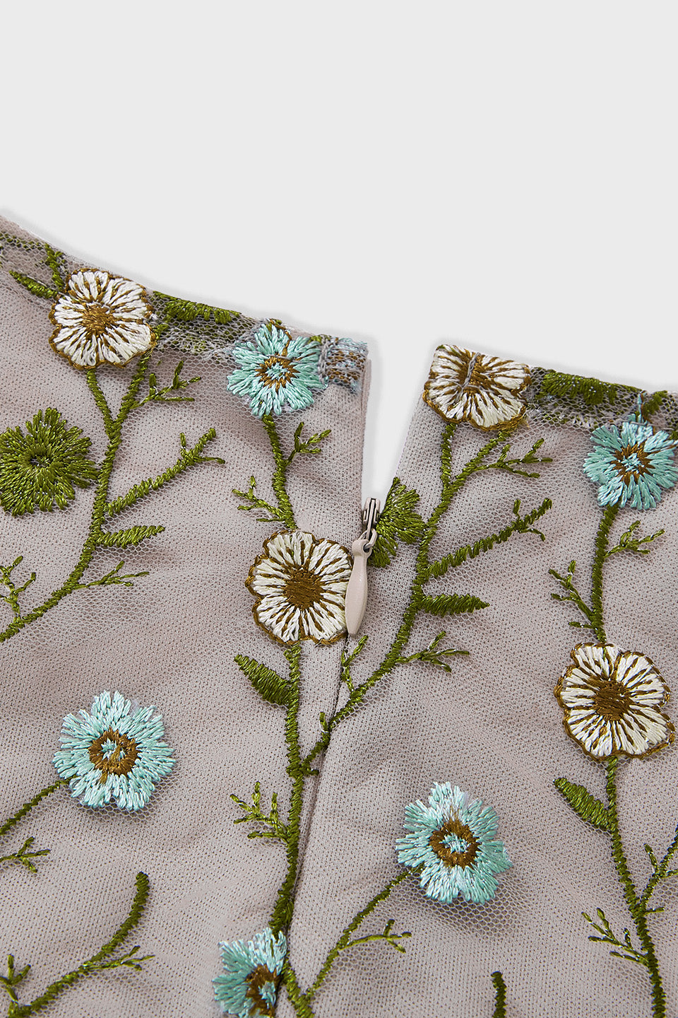 Curveins Plus Size V-Neck Ruffle Sleeve Embroidered Maxi Dress