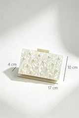 Curveinse Luxury Pearl Acrylic Box Clutch Crossbody Bag