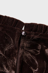 Curveins Plus Size Long Sleeve Velvet Patterned Elegant Flattering Maxi Dress