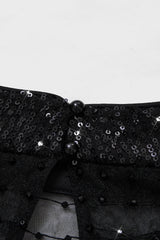 Curveins Plus Size V-Neck Half Sleeve Sequin Cocktail Midi Dress