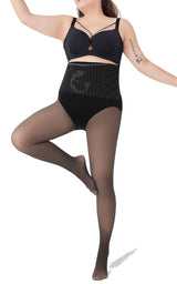 Curveins Plus Size High-Waist Tummy Control Shaping Tights