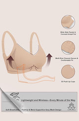 Curveins Soft Jelly Full Cup No Underwire Seamless Support T-Shirt Bra