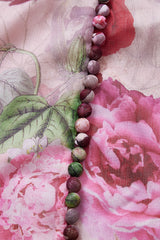 Curveins Plus Size Round Neck Floral Wrap Waist Tiered Maxi Dress