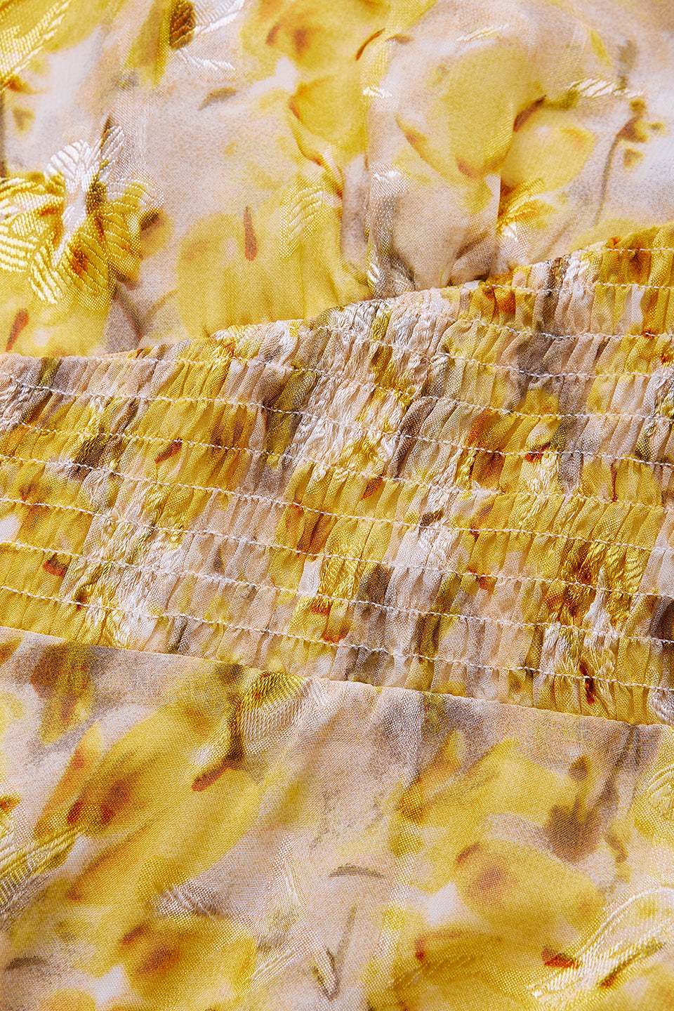 Curveins Plus Size V-Neck Floral Ruffle Sleeve Maxi Dress