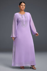 Curveins Plus-Size Fashion Rhinestone Embellished Long Robe