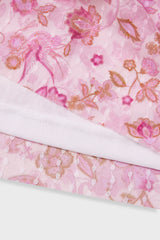 Curveins Plus Size Floral Smocked Waist Ruffle Sleeve Maxi Dress