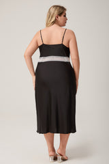 Curveins Plus Size Cami Nightdress with Waist Cut-Out Detail, Flirty White Summer Sleepwear