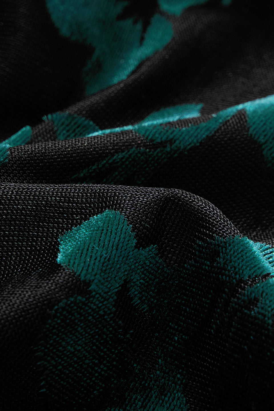 Curveins Plus Size V-Neck Flowy Bell Sleeves Pleated Velvet Midi Dress