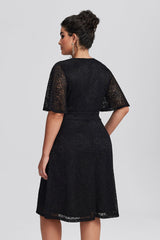 Curveins Plus Size Lace Elegant Wedding Guest Midi Dress