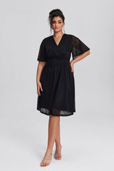 Curveins Plus Size Lace Elegant Wedding Guest Midi Dress