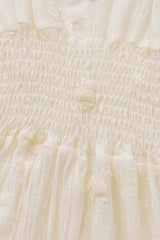 Curveins Plus Size V-Neck Embroidered Ruffle Hem Dress