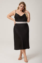 Curveins Plus Size Cami Nightdress with Waist Cut-Out Detail, Flirty White Summer Sleepwear