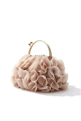 Curveinse Stylish Satin Evening Bag with Floral Details
