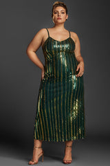 Curveins Plus Size Sequin Sleeveless Maxi Dress